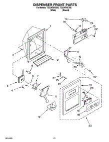 09 - Dispenser Front Parts parts for Estate Refrigerator TS22AFXKT06 from AppliancePartsPros.com