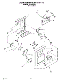 08 - Dispenser Front Parts parts for Estate Refrigerator TS25AGXRD02 from AppliancePartsPros.com