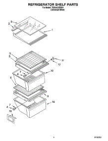 03 - Refrigerator Shelf Parts parts for Estate Refrigerator TS25AGXRD01 from AppliancePartsPros.com