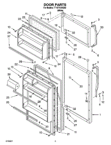 02 - Door Parts parts for Estate Refrigerator TT16TKXKQ02 from AppliancePartsPros.com