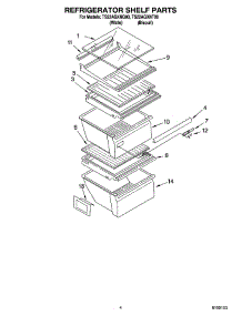 03 - Refrigerator Shelf Parts parts for Estate Refrigerator TS22AGXNT00 from AppliancePartsPros.com