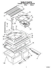 03 - Shelf Parts parts for Estate Refrigerator TT18AKXPQ00 from AppliancePartsPros.com