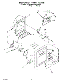 09 - Dispenser Front Parts parts for Estate Refrigerator TS22AGXNQ00 from AppliancePartsPros.com