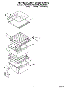 03 - Refrigerator Shelf Parts parts for Estate Refrigerator TS25AFXKQ03 from AppliancePartsPros.com