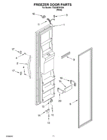 08 - Freezer Door parts for Estate Refrigerator TS22AFXKQ04 from AppliancePartsPros.com