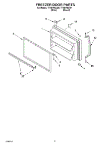 02 - Freezer Door parts for Estate Refrigerator TT18HPXLQ01 from AppliancePartsPros.com