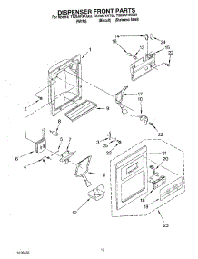 08 - Dispenser Front Parts parts for Estate Refrigerator TS25AFXKT02 from AppliancePartsPros.com