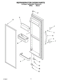 06 - Refrigerator Door Parts parts for Estate Refrigerator TS25AFXKQ01 from AppliancePartsPros.com