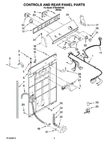 02 - Controls And Rear Panel Parts parts for Estate Washer ETW4400VQ3 from AppliancePartsPros.com