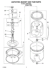 03 - Agitator, Basket And Tub Parts parts for Estate Washer TAWS750PQ1 from AppliancePartsPros.com
