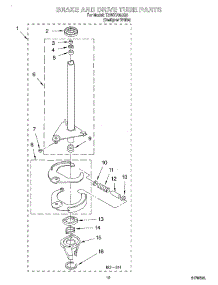 08 - Brake And Drive Tube parts for Estate Washer TAWX700JQ0 from AppliancePartsPros.com