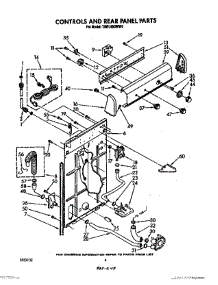 03 - Controls And Rear Panel parts for Estate Washer TAWL680WW0 from AppliancePartsPros.com