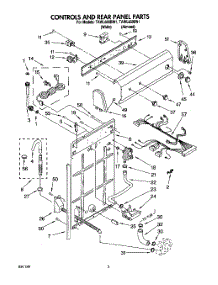 02 - Controls And Rear Panel parts for Estate Washer TAWL650BN1 from AppliancePartsPros.com