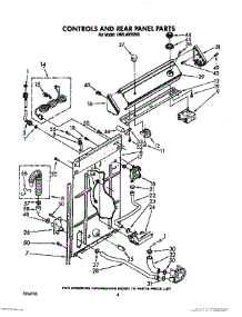 03 - Controls And Rear Panel parts for Estate Washer TAWL400WW0 from AppliancePartsPros.com