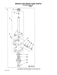 06 - Brake And Drive Tube Parts parts for Estate Washer ETW4400XQ0 from AppliancePartsPros.com