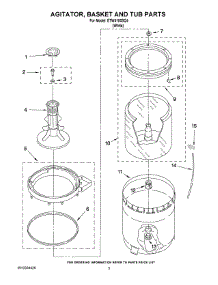 03 - Agitator, Basket And Tub Parts parts for Estate Washer ETW4100SQ4 from AppliancePartsPros.com