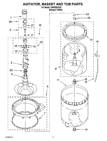 03 - Agitator, Basket And Tub Parts parts for Estate Washer TAWS850PQ2 from AppliancePartsPros.com