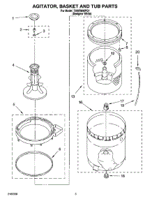 03 - Agitator, Basket And Tub Parts parts for Estate Washer TAWB600PQ1 from AppliancePartsPros.com
