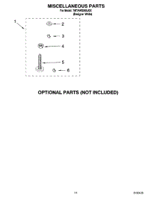 10 - Miscellaneous Parts Optional Parts (Not Included) parts for Estate Washer 7MTAWS800JQ5 from AppliancePartsPros.com
