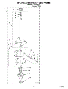 08 - Brake And Drive Tube parts for Estate Washer TAWX500LQ0 from AppliancePartsPros.com