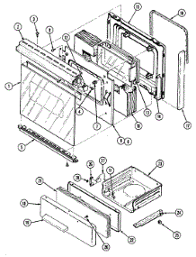 02 - Door / Drawer (H3221wtv) parts for Hardwick Range H3231XTW from AppliancePartsPros.com