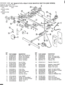 Gas Range 30" Solid State Delay Cook Manifold parts for Hardwick Range CF9627M-429RW from AppliancePartsPros.com