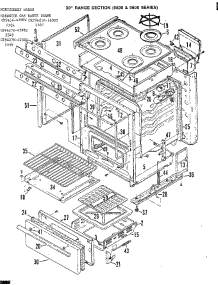 Gas Range 30" Range Section parts for Hardwick Range 2506 from AppliancePartsPros.com