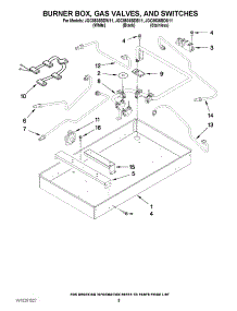 02 - Burner Box, Gas Valves, And Switches parts for Maytag Cooktop JGC8536BDS11 from AppliancePartsPros.com
