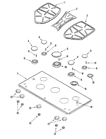03 - Top Assembly parts for Jenn-Air Cooktop JGC9536BDF from AppliancePartsPros.com