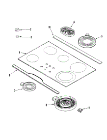 02 - Top Assembly parts for Jenn-Air Cooktop JEC8536ADB from AppliancePartsPros.com