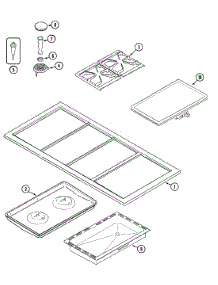 03 - Top Assembly parts for Jenn-Air Cooktop CCGP2820PU from AppliancePartsPros.com