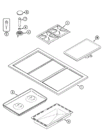 03 - Top Assembly parts for Jenn-Air Cooktop CCGP2720PK from AppliancePartsPros.com