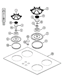 02 - Top Assembly parts for Jenn-Air Cooktop CCP457B from AppliancePartsPros.com