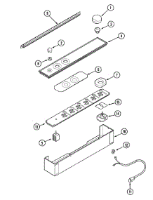 03 - Control Panel parts for Jenn-Air Cooktop CVEX4100W from AppliancePartsPros.com