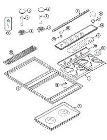 03 - Top Assembly parts for Jenn-Air Cooktop CVGX2423W from AppliancePartsPros.com
