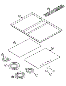 03 - Top Assembly parts for Jenn-Air Cooktop CVE3400B from AppliancePartsPros.com