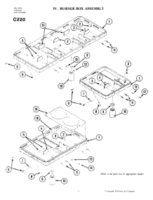 02 - Burner Box Assembly parts for Jenn-Air Cooktop C220 from AppliancePartsPros.com
