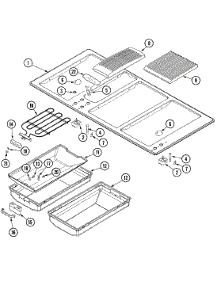 03 - Top Assembly parts for Jenn-Air Cooktop JED8345ADB from AppliancePartsPros.com