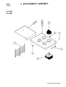 03 - Escutcheon Assembly parts for Jenn-Air Cooktop CU230 from AppliancePartsPros.com