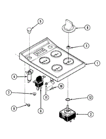 03 - Control Panel parts for Jenn-Air Cooktop 22116 from AppliancePartsPros.com