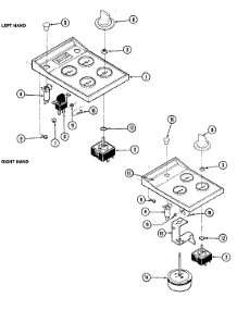 03 - Control Panel parts for Jenn-Air Cooktop 22401 from AppliancePartsPros.com