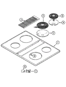 04 - Top Assembly parts for Jenn-Air Cooktop CVE1400W from AppliancePartsPros.com