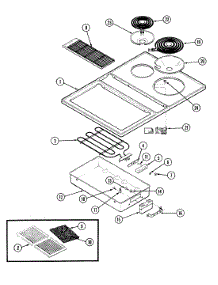 04 - Top Assembly parts for Jenn-Air Cooktop 22305 from AppliancePartsPros.com