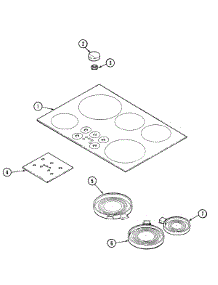 02 - Top Assembly parts for Jenn-Air Cooktop CCE3531B from AppliancePartsPros.com