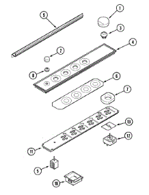 03 - Control Panel parts for Jenn-Air Cooktop CVDX4180B from AppliancePartsPros.com