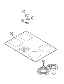 02 - Top Assembly parts for Jenn-Air Cooktop CCE3451W from AppliancePartsPros.com