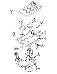 03 - Control Panel parts for Jenn-Air Cooktop C301 from AppliancePartsPros.com