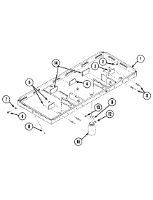 02 - Burner Box parts for Jenn-Air Cooktop C301 from AppliancePartsPros.com