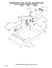 02 - Burner Box, Gas Valves, And Switches parts for Maytag Cooktop JGC8430CDB11 from AppliancePartsPros.com