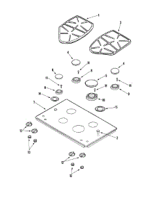 03 - Top Assembly parts for Jenn-Air Cooktop JGC9430ADS from AppliancePartsPros.com